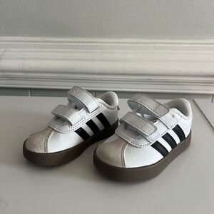 Adidas White and Black Velcro Sneakers